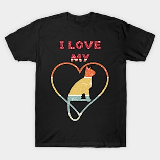 I Love My Cat Retro - Cat Lover T-Shirt